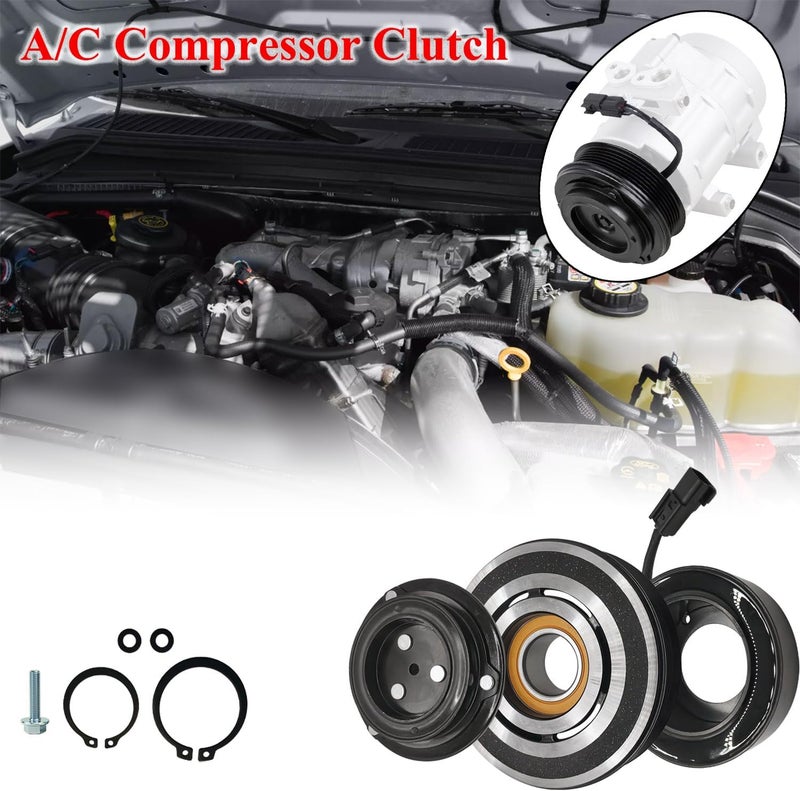 TINJO A/C Compressor Clutch Assembly Kit Plate Pulley Bearing Coil 55111411AC Replacement for 2007-2010 Ford F-250, AC Air Conditioning Compressor Clutch Coil Auto Repair Kit - Image 4